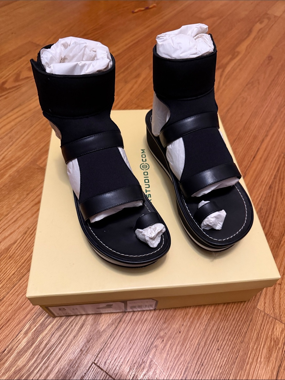 Max Studio Black Quince Open-Toe Ankle Sandals Size 8 NIB